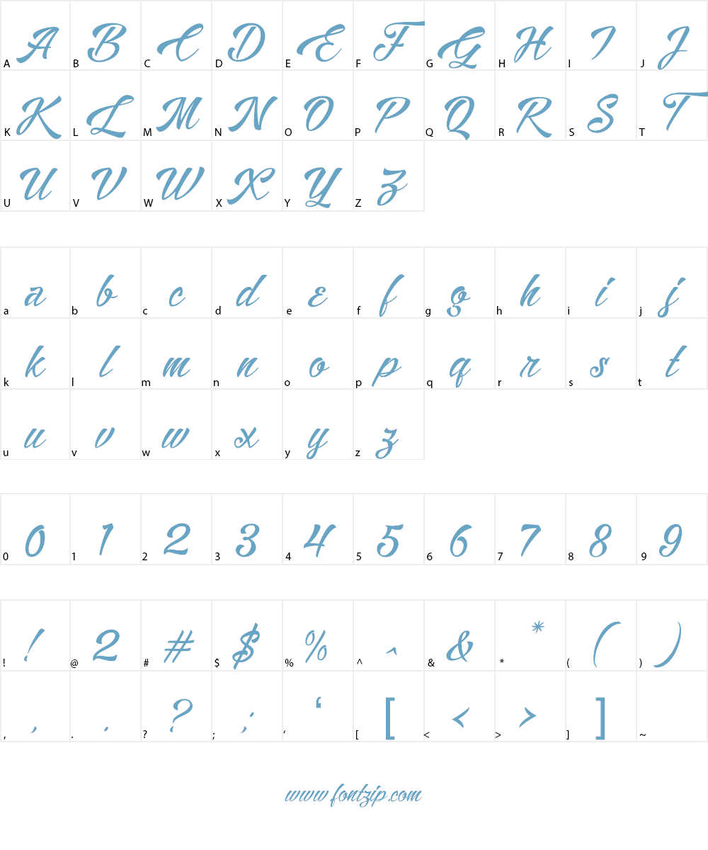 Alisandra Demo Font Character